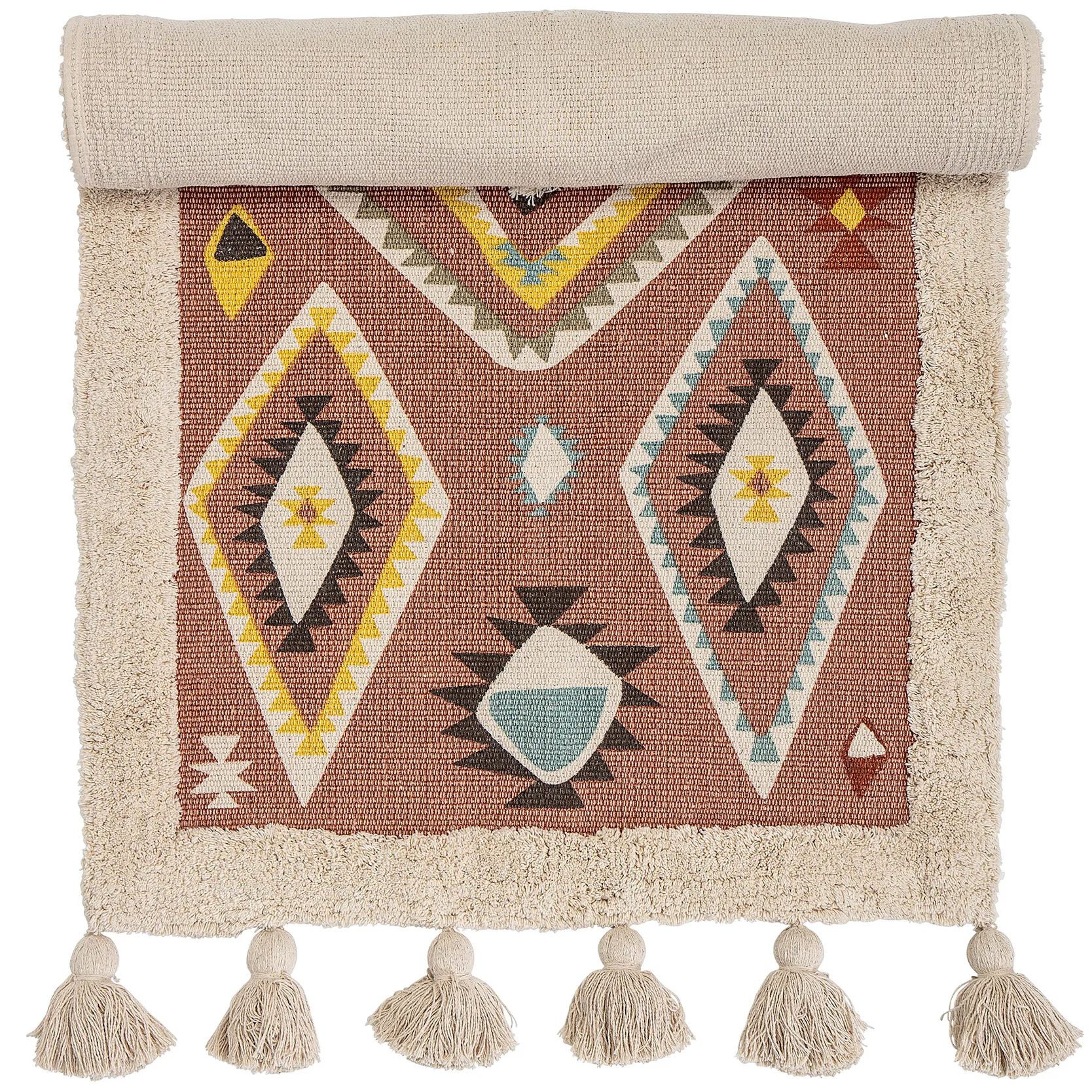 Bloomingville Teppich Mit Quasten 120 X 65cm 3 Bloomingville Teppich Mit Quasten 120 X 65cm