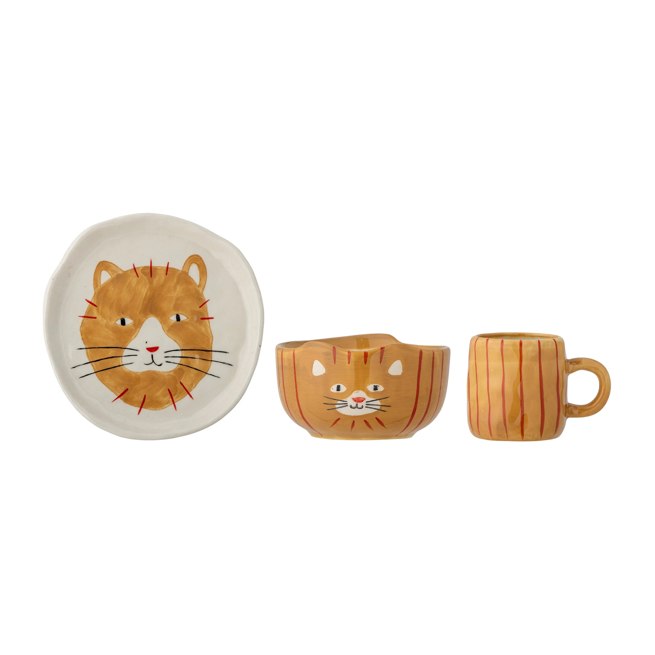 Bloomingville Kittie Kindergeschirr Steingut 3 Teile 3 Bloomingville Kittie Kindergeschirr Steingut 3 Teile